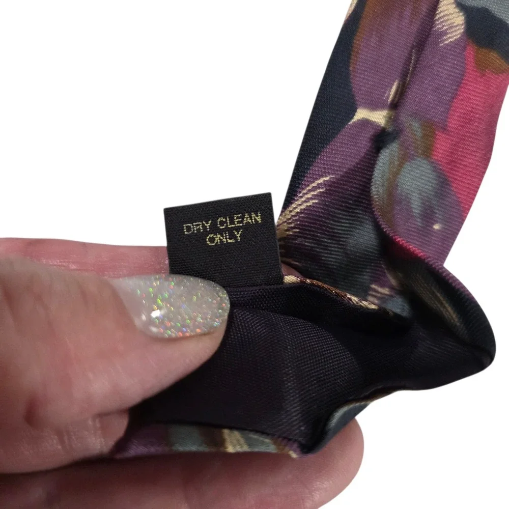 Hill & Archer Mens Necktie‎ Multicolor Floral 100% Silk Designer Short Hawaiian